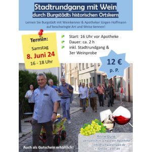 Wein-Stadtrundgang durch Burgstädt am 08.06.2024